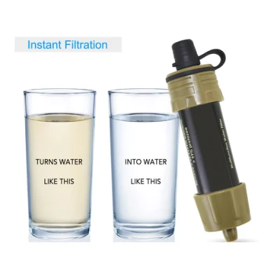 Wholesale Outdoor Camping Mini Water Purifying Straw Portable Personal Water Filter Straw Survival Straw for Emergency